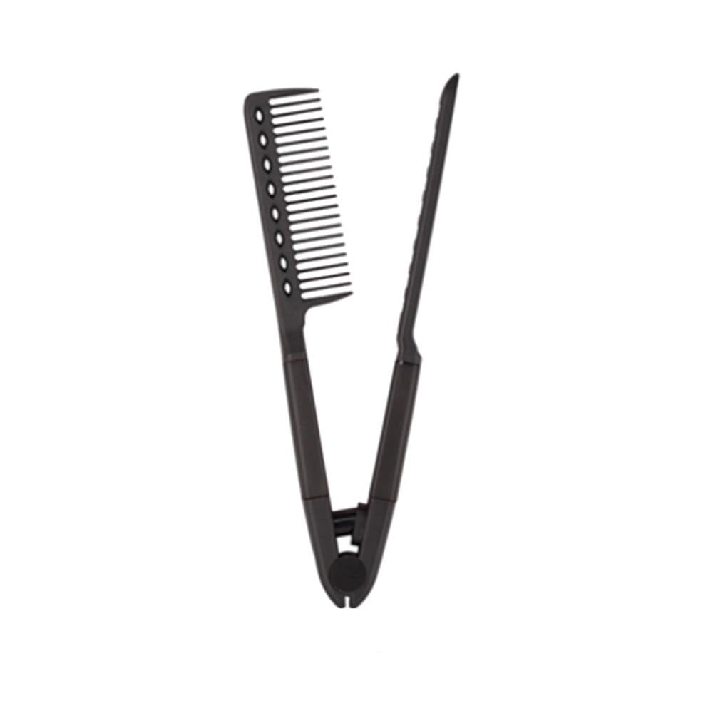 V shaped hair straightening comb