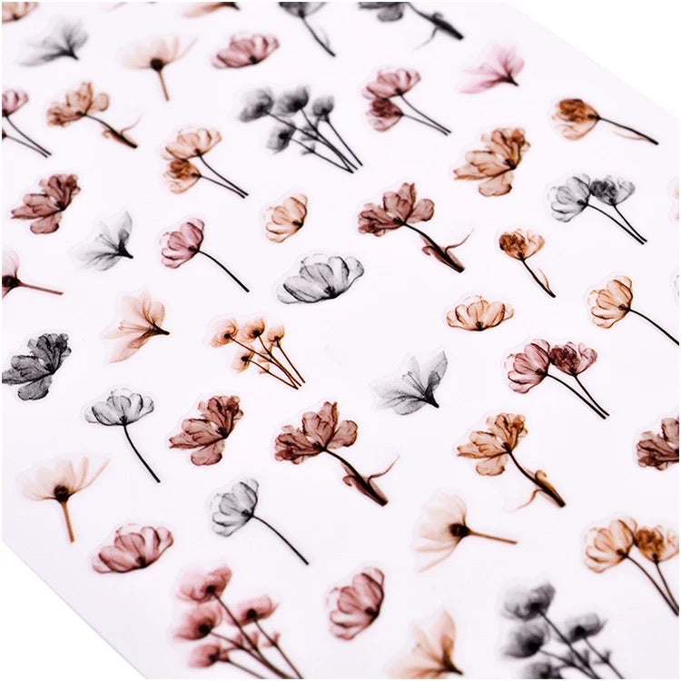 Floral nail art stickers